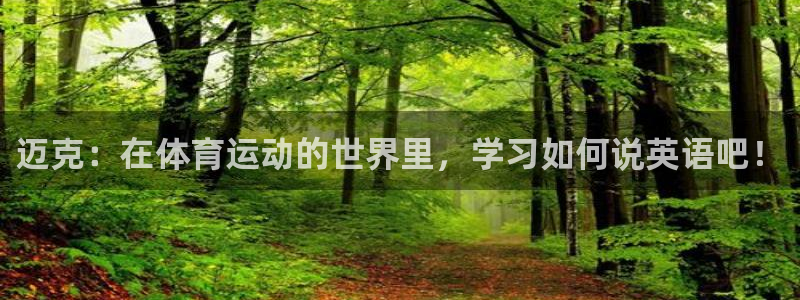 球速体育集团：迈克：在体育运动的世界里，学习如何说英语吧！